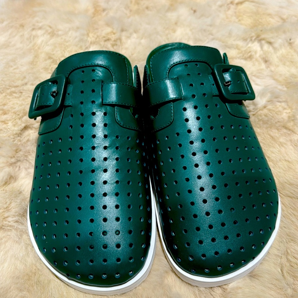 Charlotte Stone green mules 9